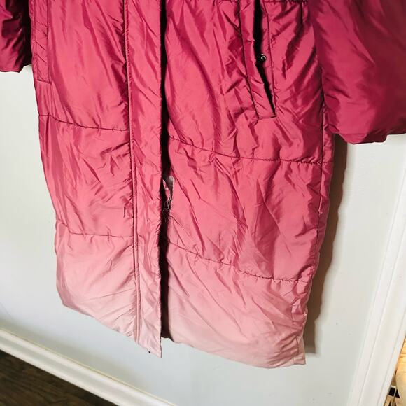 BUSAYO COLLECTIVE Women's Red Purple Ombré Parka Wine Jacket Size Small - Picture 6 of 12